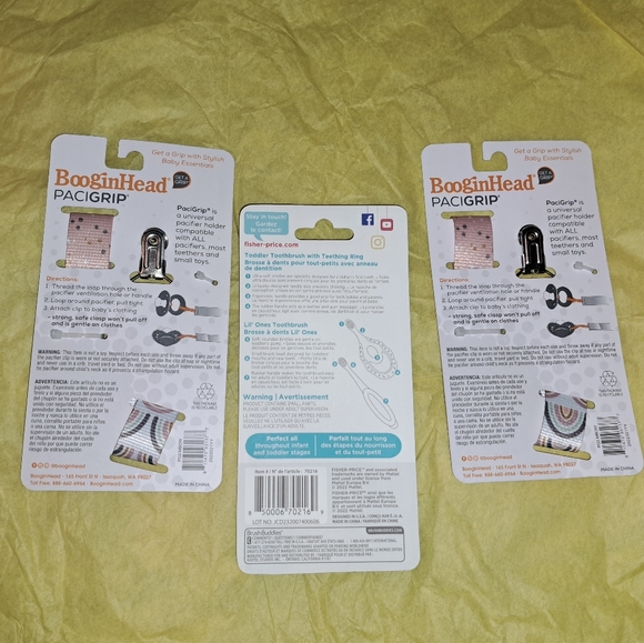 Baby Bundle!! BooginHead 4pk PaciGrips + Fisher Price 2pk BRUSH BUDDIES NWT - Picture 2 of 3